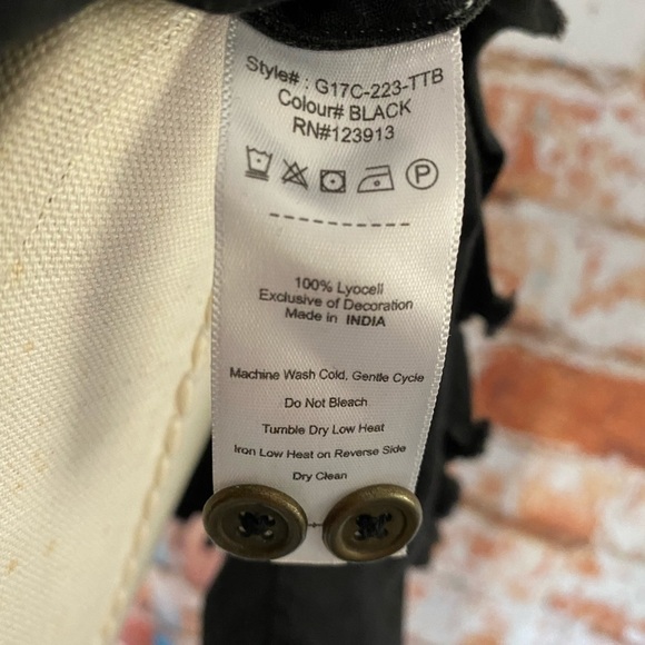 Jachs Girlfriend black tie collar ruffle shirt m - Picture 6 of 7